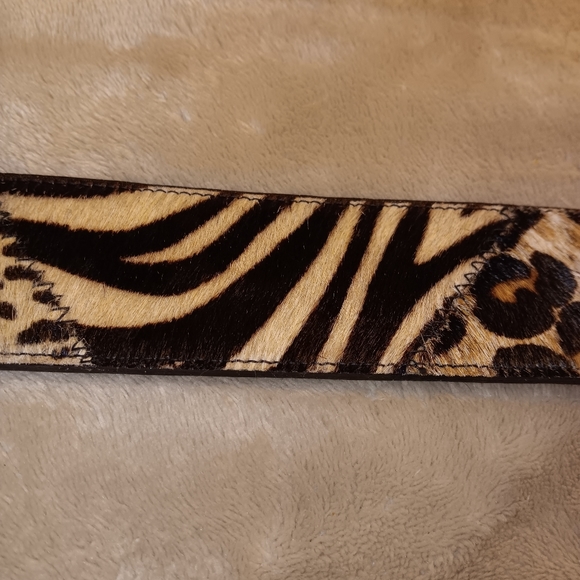 Saks Fith Avenue Ellen Tracy Fur Belt, zebra, Chetan,Lepard 29.5 inches A1 - Picture 10 of 11